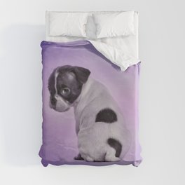 Boston Terrier Puppy Duvet Cover