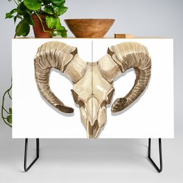 Goat Skull Illustrated art Credenza