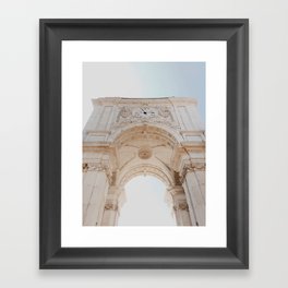 Lisbon beautiful architecture in the square | Summer vibes on vacation, Portugal | Travel photography Framed Art Print