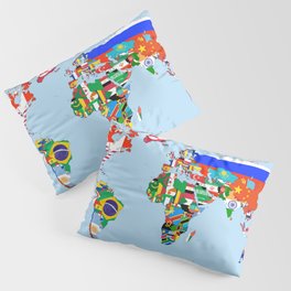 Globe with Flags Pillow Sham