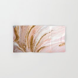 Blush Pink And Gold Liquid Color  Hand & Bath Towel