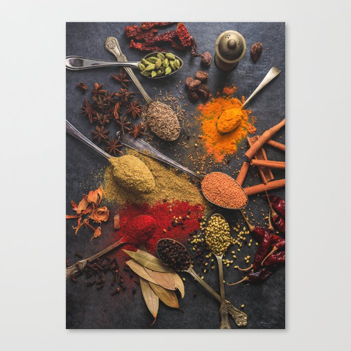 Rainbow spice herbs spoon Canvas Print