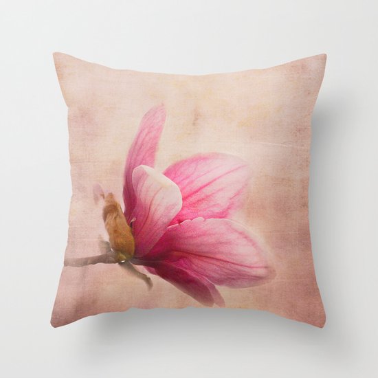 Pink Magnolia I - Flower Art Throw Pillow by Jai Johnson Society6