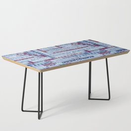 rust red and blue batik inspired ink marks hand-drawn collection Coffee Table