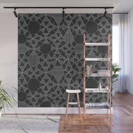 Abstract Minimalism in Charcoal Wall Mural