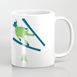 New year bull 2021 ski jumper. Winter sport. Coffee Mug