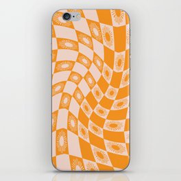 Abstract Sun Checker Pattern 2 in Orange Pink iPhone Skin