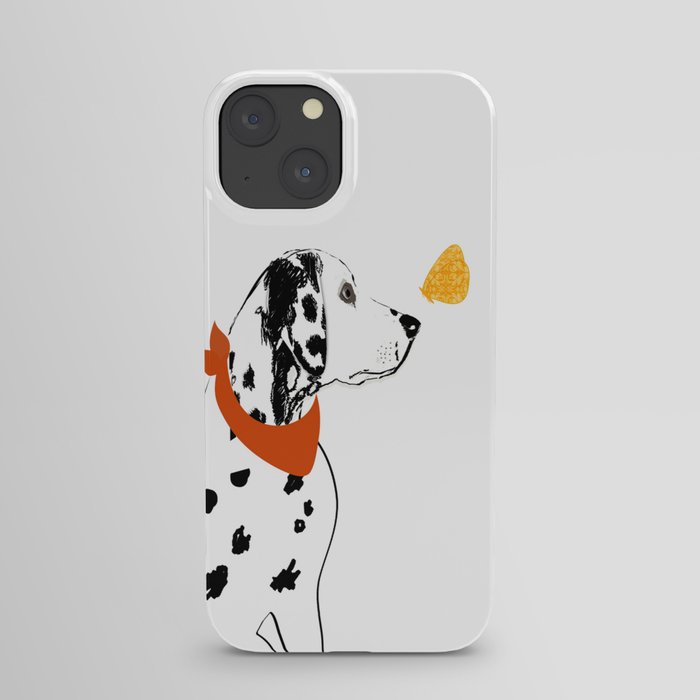 Dalmatian Dog with Butterfly iPhone Case