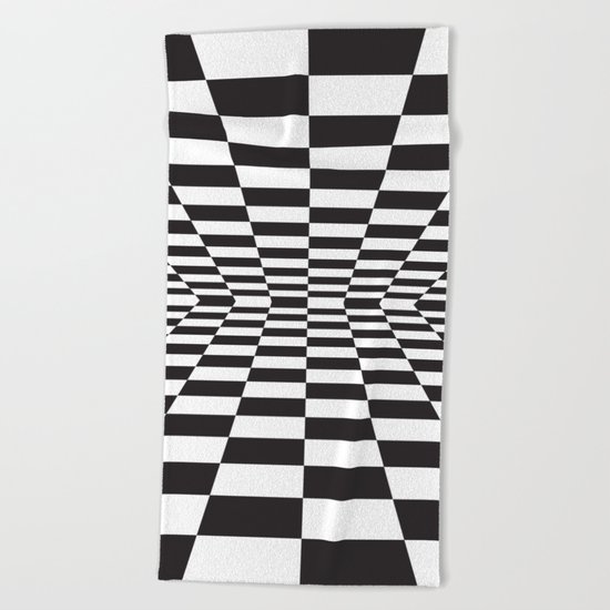 Black and white back and forth - Optical game 15 Beach Towel