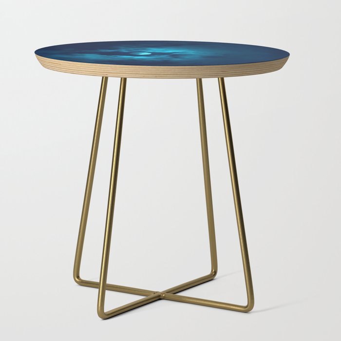 Colorful Blue Night Moon with Clouds Side Table