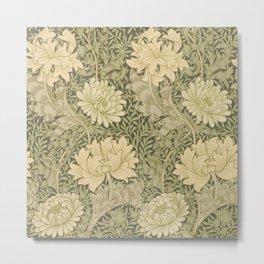 Chrysanthemum by William Morris 1877 Antique Vintage Victorian Jugendstil Art Nouveau Retro Pattern Metal Print