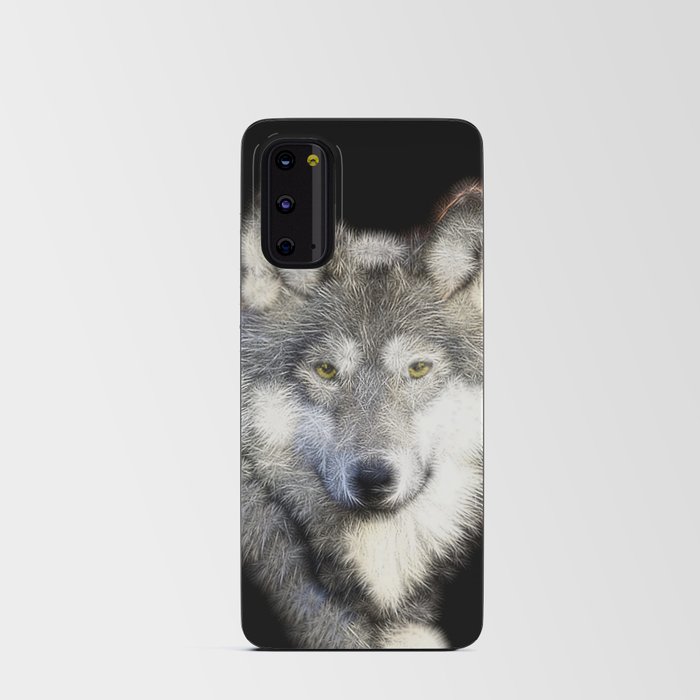 Spiked Gray Wolf Android Card Case