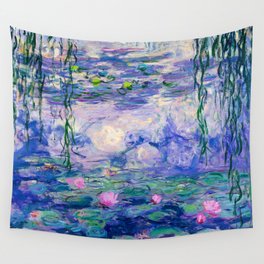 Blue Water Lilies  Wall Tapestry