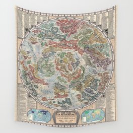 The Map of Literature || Map Books Literature Literary Fantasy Si-fi Thriller Mystery Wall Tapestry