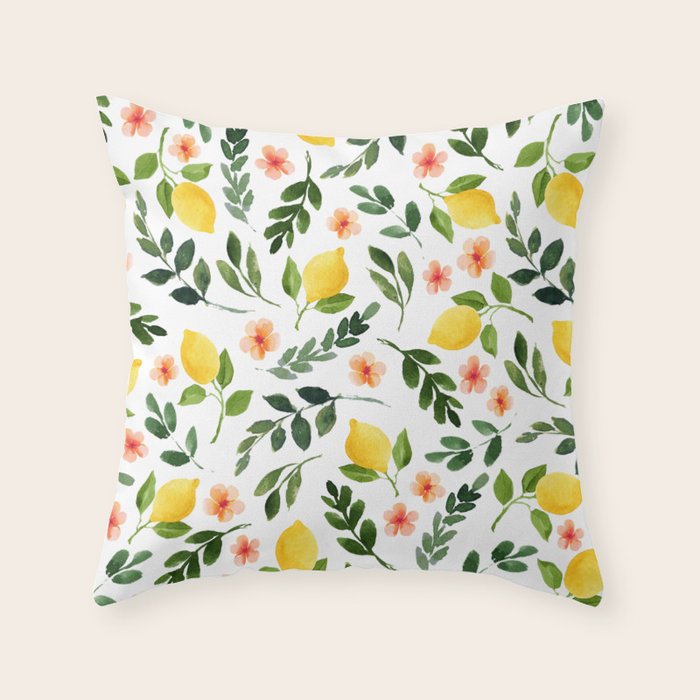 Lemon Grove Throw Pillow by lizzy powers design Society6