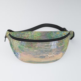 French Impressionist Landscape of Sunflower Farm by Claude Monet Fanny Pack
