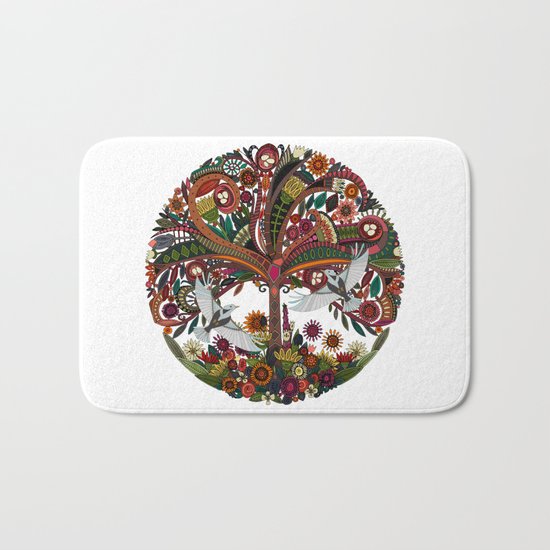 tree of life white Bath Mat