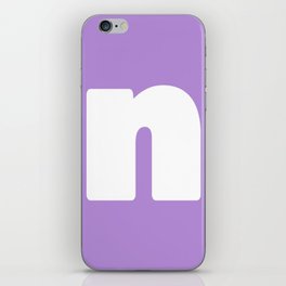n (White & Lavender Letter) iPhone Skin