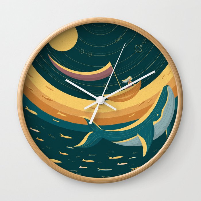 Floating With The Whale Wall Clock