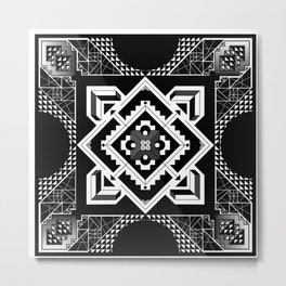 Metatron's Mandala Metal Print | Black And White, Edm, Surreal, Pattern, Graphicdesign, Digital, Quantum, Mandala, Universe, Illusion 