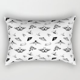 British Moths Monochrome Pattern Rectangular Pillow