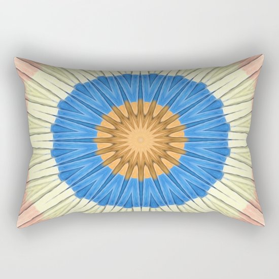 Textured Mandala Circles Rectangular Pillow