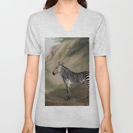 Zebra V Neck T Shirt