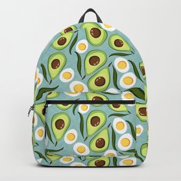 Cute Egg and Avocado Print Backpack