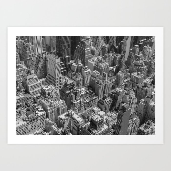 New York City Skyline Black And White Photography Art Print