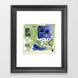 Blue Green Abstract 3 Framed Art Print