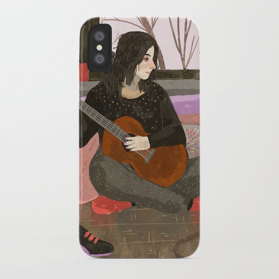 girl with guitar iPhone Case