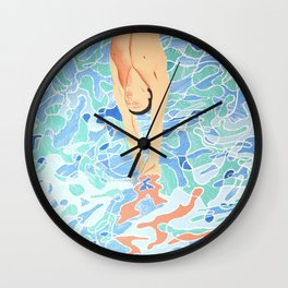 Munich Olympic Diver Poster by David Hockney - 1972 Olympics Wall Clock