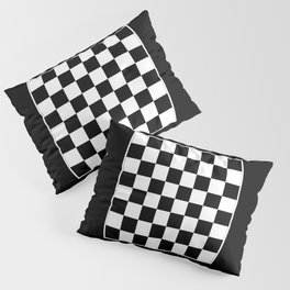Vintage Chessboard & Checkers - Black & White Pillow Sham