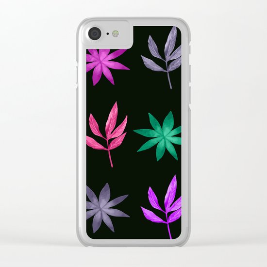 Colorful Leaves VIII Clear iPhone Case