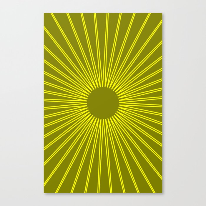 sun with olive background Canvas Print