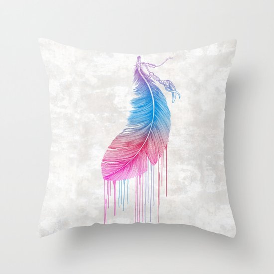 Colors of a Feather Throw Pillow