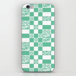 HAPPY Checkerboard (Mint Color) iPhone Skin