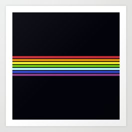 Pride - Classic Rainbow Colors Minimal Style Retro Stripes Art Print