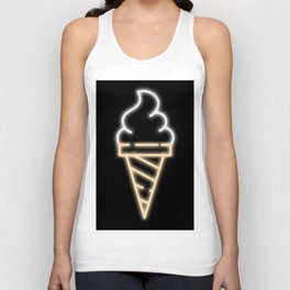 time for ice cream neon sign checkerboard block Unisex Tank Top