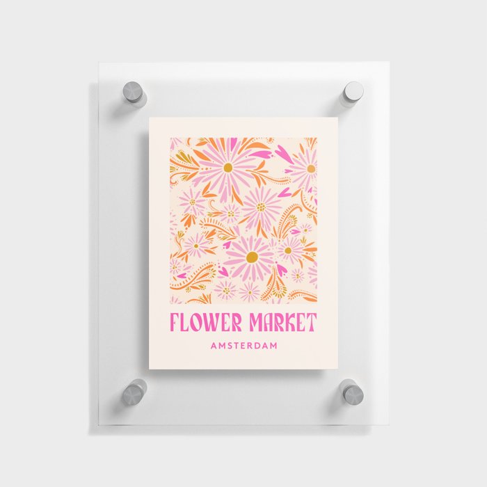 Amsterdam Flower Market Poster Floating Acrylic Print