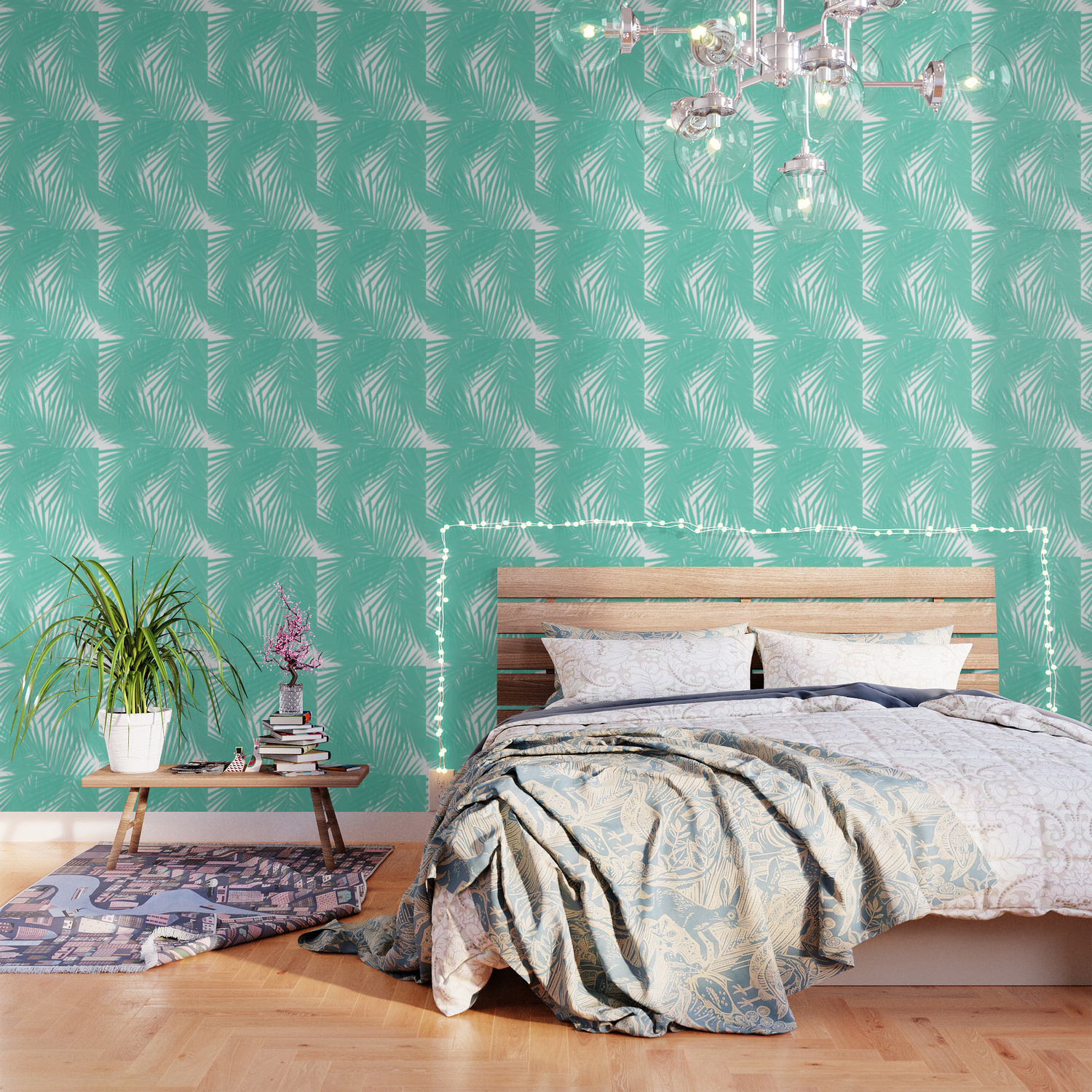 Palms Seafoam Wallpaper By Caitlinworkman Society6