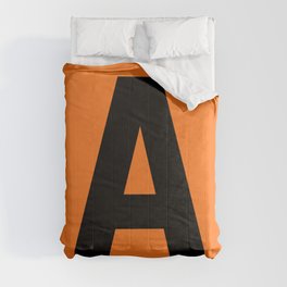Letter A (Black & Orange) Comforter