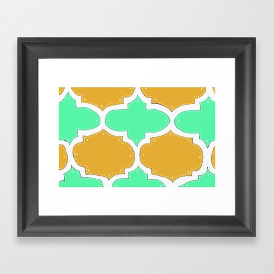 Morocco Orange & Teal Framed Art Print