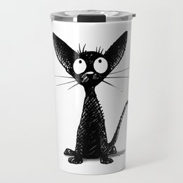 Little Black Oriental Cat Travel Mug
