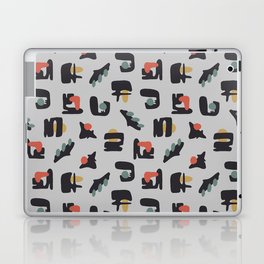 Mid century pattern with abstract blob and shapes Laptop Skin