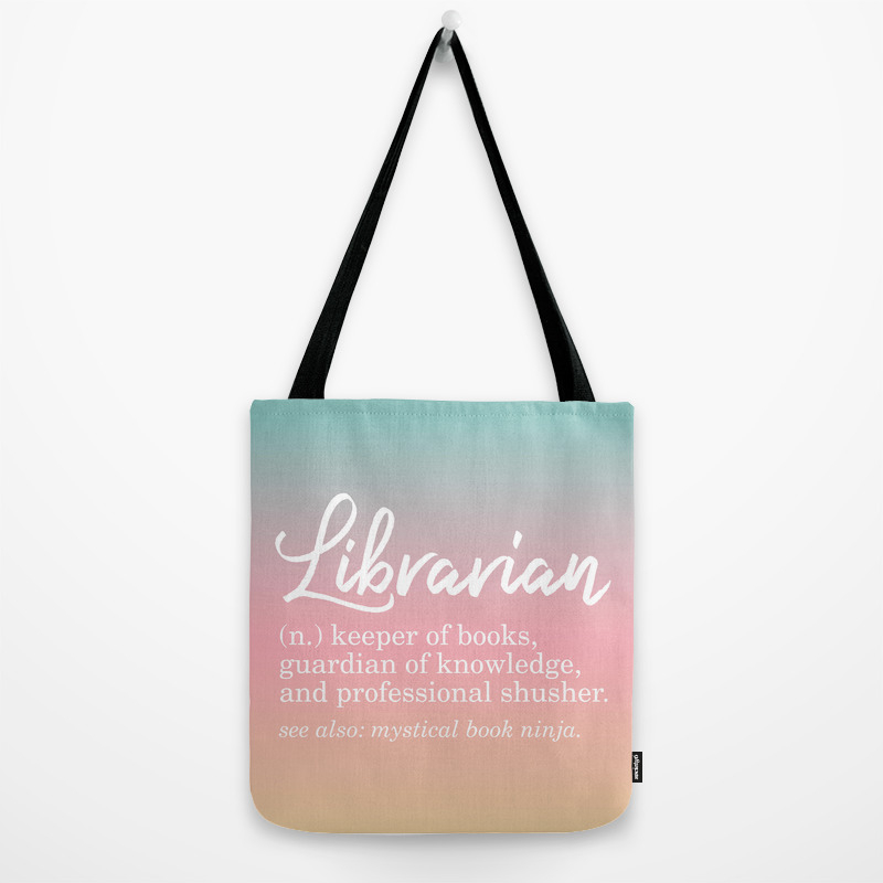 Librarian Funny Pastel Rainbow Tote Bag Librarian Funny Pastel Rainbow Tote Bag