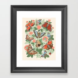 Butterflies in Flowers Framed Art Print