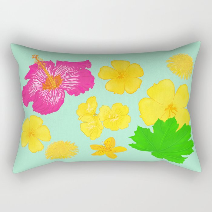 A Study of Medicine Plants Rectangular Pillow