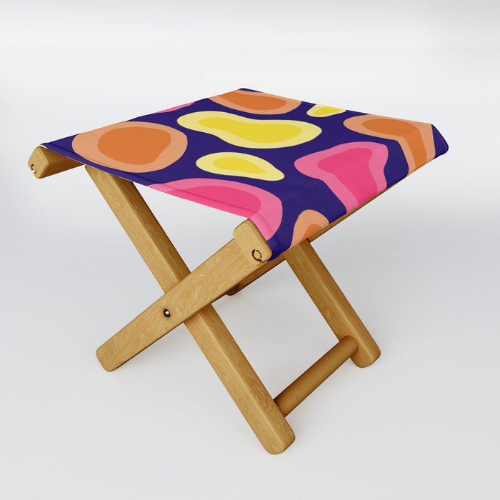 Vintage Retro Pop Cow Print Folding Stool