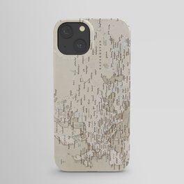 Sepia vintage world map with cities iPhone Case
